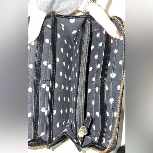 🦋Y2K Juicy Couture Velour & Leather Black and Gold Women's Long Wallet - Picture 8 of 8